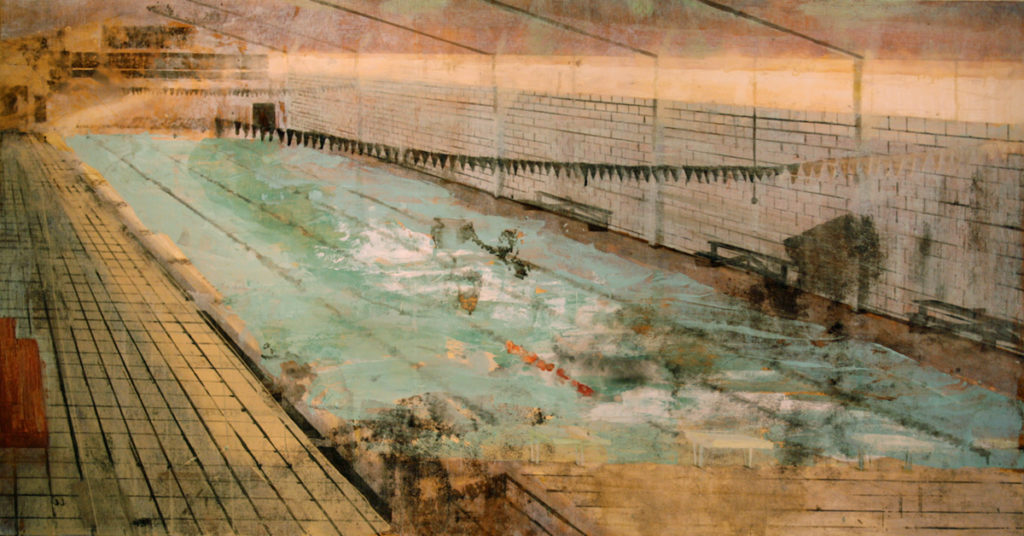 Stretched Pool 2014 170cm x 66cm Oil on Canvas