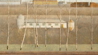 Railway Farm 49x39cm Oil Painting on Canvas ( Dry farming landscape)