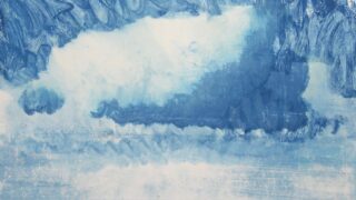 Mirage. Cloud Suspended Over Water. Mono Print. 54x54cm